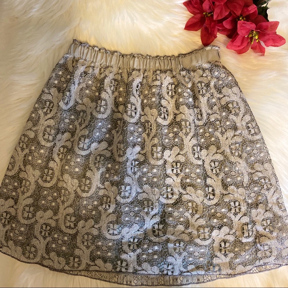 J.Crew Womens mini skirt silver